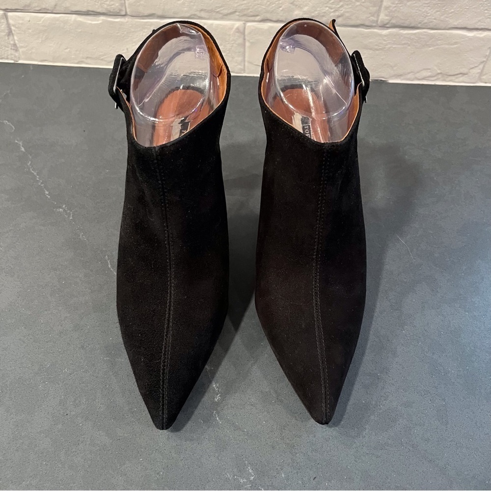 NEW Topshop sz 6.5 Jest black suede pointy heels - Picture 5 of 15